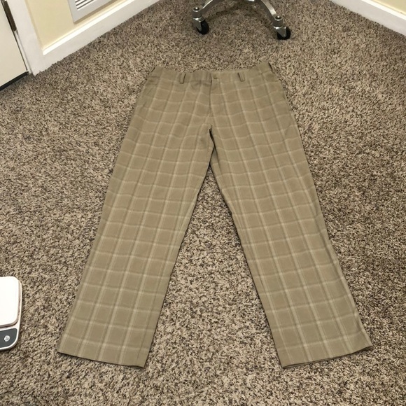 Nike Golf Pants Size 34 34x32 Medium Tan Plaid - Picture 2 of 11